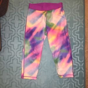 Adidas rainbow colorful running crop leggings